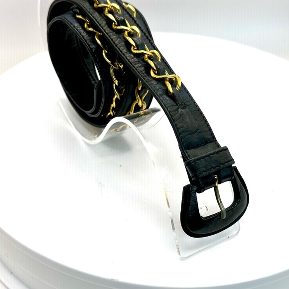 Black and Gold Chain Belt - Picture 1 of 6